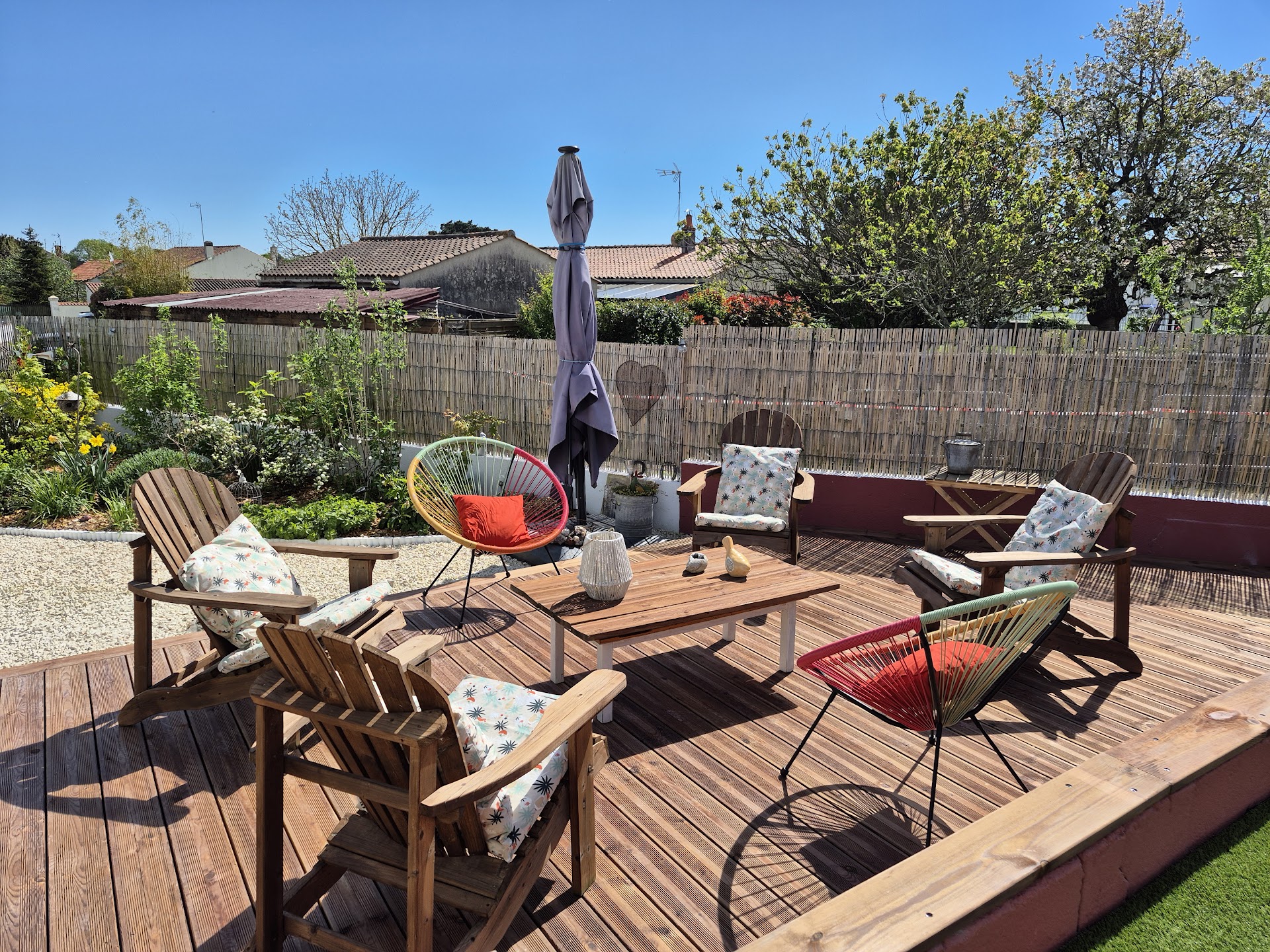 Terrasse bois aménagée — réalisation Menuiserie Dambron
